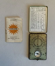 Antique BSA 1921 Sunwatch Brass Pocket Sun Dial & Compass Ansonia Clock Co.