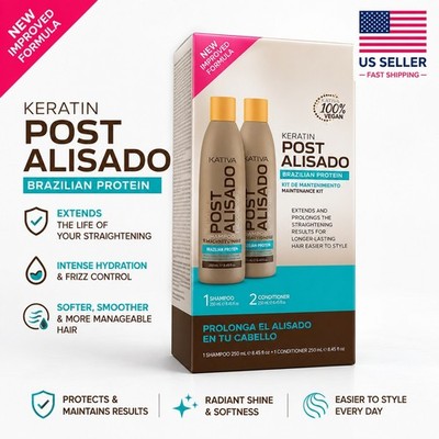 Kativa Keratin Treatment post Straightening Shampoo+Conditioner POST ALISADO KIT