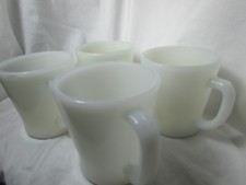 Fire King Mugs Vintage Milk White - Set of 4 Made in USA