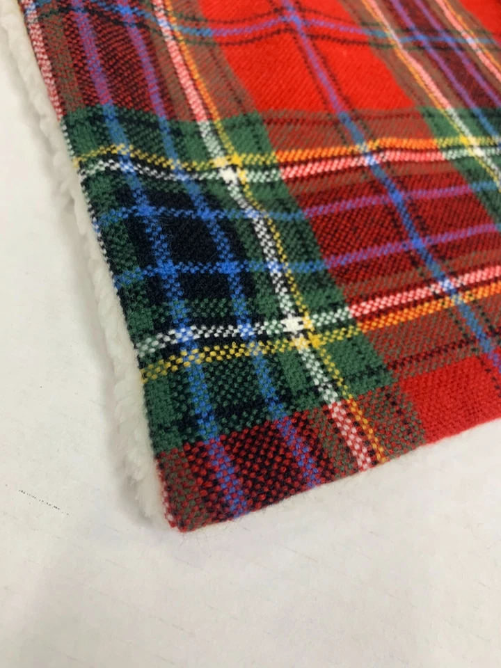 Funda de almohada lumbar trasera Sherpa a cuadros Pottery Barn Simon 14 x 36" roja multi G928 Foto 4 de 4