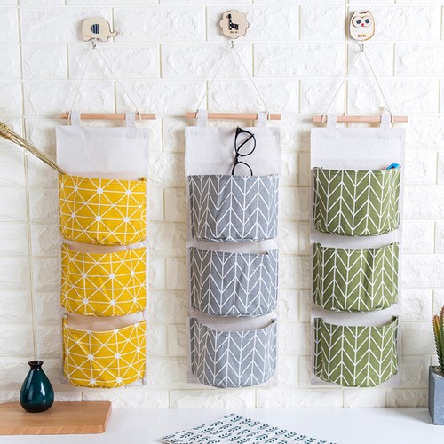 3 Pockets Waterproof Hanging Bag Shoe Organizer Wardrobe Storage