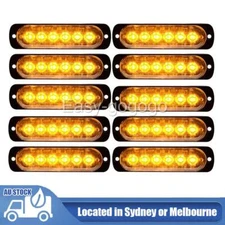 10 Amber LED Car Truck Emergency Beacon Warning Hazard Flashing Strobe Light Bar