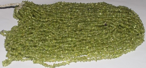 Natural Gemstone Peridot Chips Uncut Beads Jewelry Making 3to4.5 mm 34 '' - Picture 4 of 5