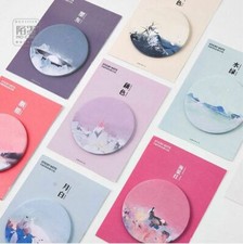 Lot 8 Novelty Chinese Watercolor Painting Cute Memo Pad Stationery Sticky Notes