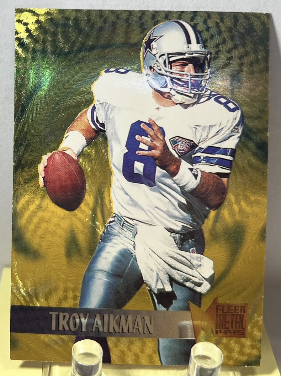 🔥1995 Fleer Metal Gold Blasters 💥 Troy Aikman 🏈 #1 “Really