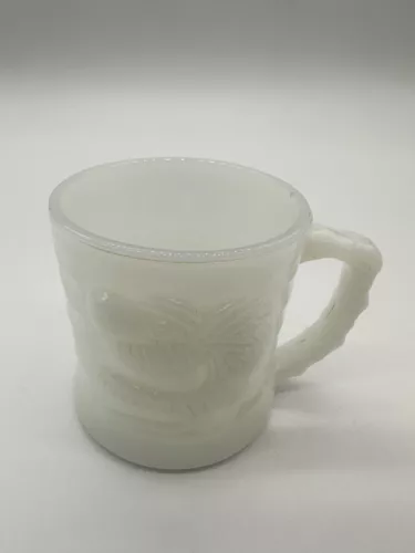 Vintage B.C. Comic GROG Milk Glass Mug Coffee Cup Caveman Johnny Hart  Fire King