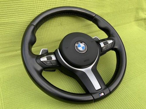 BMW F10 F11 F12 F06 F13 F01 M SPORT LEATHER STEERING WHEEL Paddle Shift Complete - Picture 4 of 24