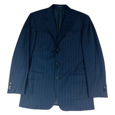 Ermenegildo Zegna Blue w/ Gray Stripe Wool Sport Coat Blazer Mens Size 40R