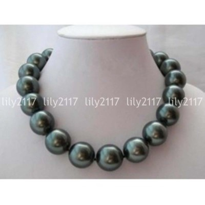 #ad Beauty Black South Sea Shell Pearl Round Beads Necklace 18#x27;#x27; 10 12 14 16 18 20mm $19.79