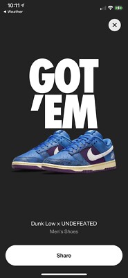 nike dunk low x undefeated.    Women s 7.5
