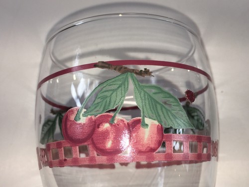 Set Of (4) 12 OZ Water Wine Goblets Clear Glass with Fruit Design 7” Tall - Picture 7 of 8