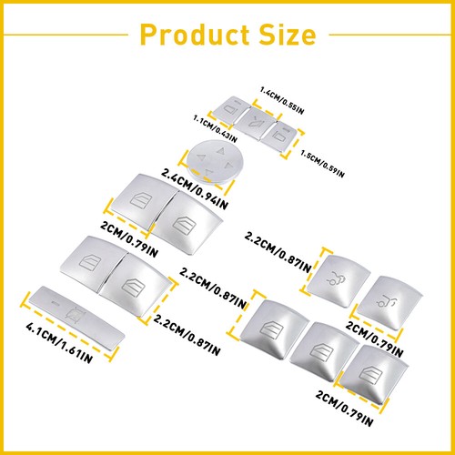 For Mercedes Benz E C-Class GLK Car Door Armrest Window Switch Button Cover Trim - Picture 4 of 9