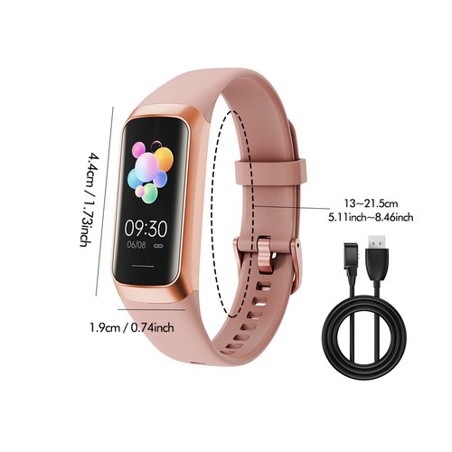 Fitness Tracker Smart Armband Bluetooth-kompatibel für Frauen Männer (Rosa) - Zdjęcie 2 z 11