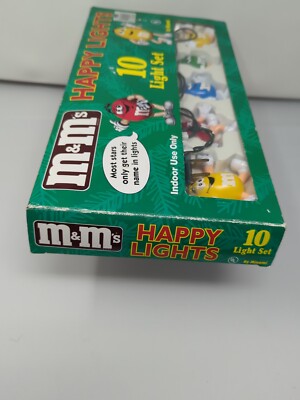 Vintage M&Ms Happy Lights Christmas Holiday 10 Light Set