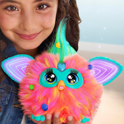 Furby 2023 Coral Pink Orange Aqua Interactive Plush 15pc IN STOCK