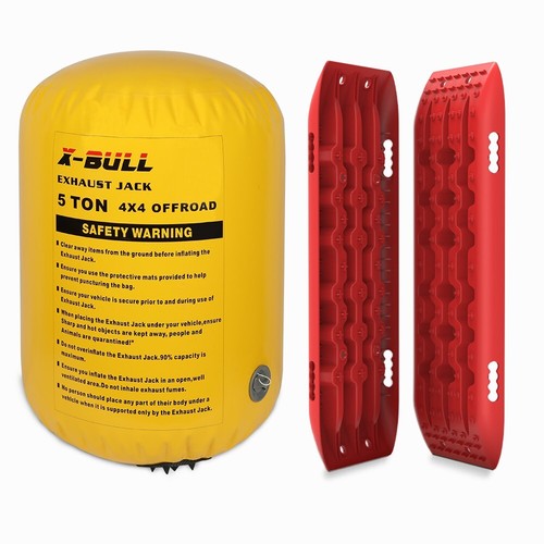 X-BULL Exhaust Jack With Recovery tracks Boards Gen2.0 Air Jack Rescue Kit Red