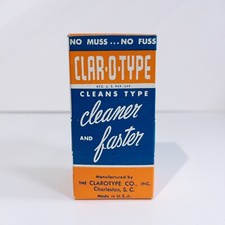 Empty CLAR-O-TYPE Cobalt Blue Bottle w Sponge Box Advertisement Vintage NEW thumbnail