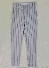WILSON Mens Adult S Baseball Pants White w/ Black Pinstripes