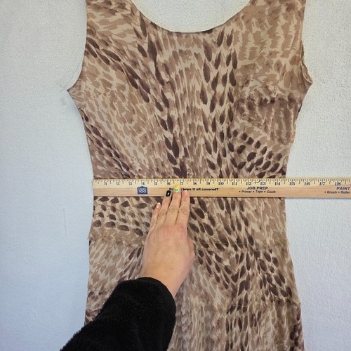 Jones NY Maxi Dress Womens 16 Animal Print Boho Chiffon Tiered Y2K Fairy grunge - Picture 7 of 14