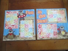 PREMADE SCRAPBOOK PAGES KIT - FUN IN THE SUN - 12 X 12 - NEW