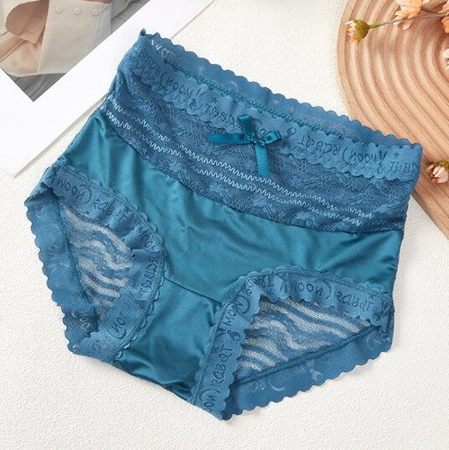 Slip donna vita alta seta ghiaccio senza cuciture rete pizzo taglie forti intimo 90951 - Foto 30 di 40