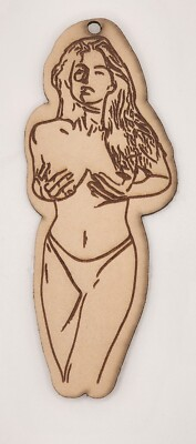 #ad TOPLESS GIRL Leather Charm Air Freshener Set of 4 Add oil scent and hang $28.07