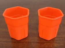 LITTLE TIKES PRETEND PLAY KITCHEN VINTAGE PAIR OF ORANGE CUPS RARE HTF RETIRED
