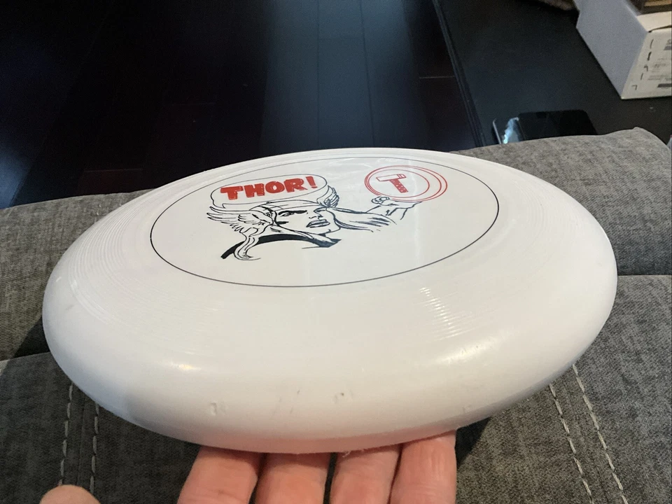 Disco volador vintage Thor Discraft Marvel raro difícil de encontrar Foto 3 de 4