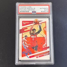2021-22 Panini Prizm #97 Kenyon Martin Jr. Signed Card AUTO PSA Slabbed Rockets