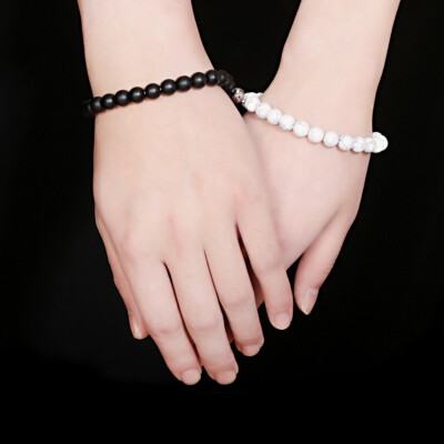 2Pcs/set Attraction Couples Bracelets Magnetic Matching Beaded Bracelets  Jewelry