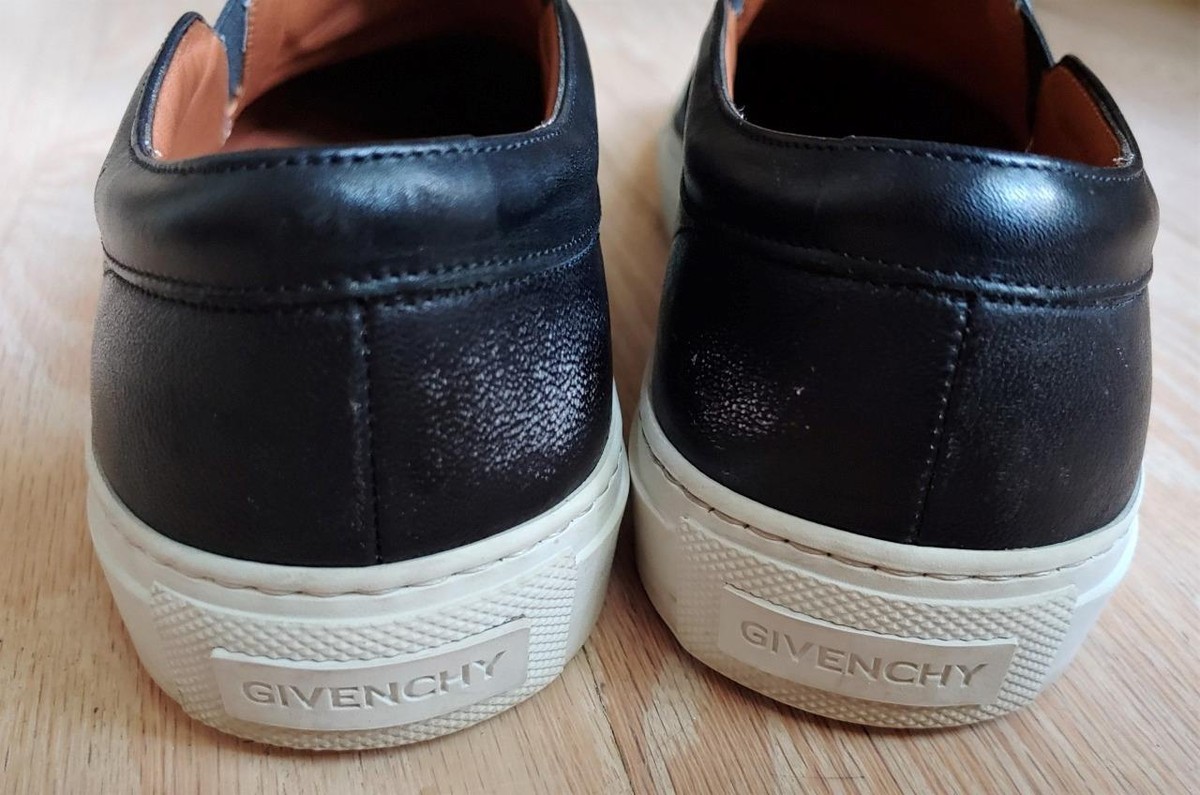 Givenchy Black Rottweiler Leather Slip on Skate Sneakers