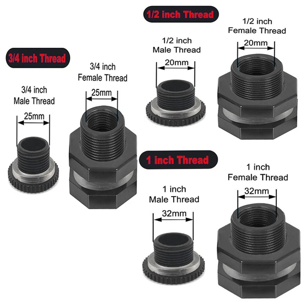 Pvc Bulkhead Fitting Connector Pools Rain Barrels 3/4, 53 OFF