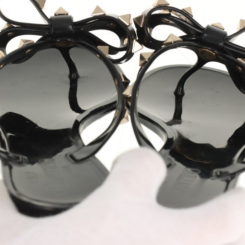 VALENTINO GARAVANI Rockstuds Bow Rubber Sandals Women's Size 37 US 7 Black As is - Picture 11 of 21