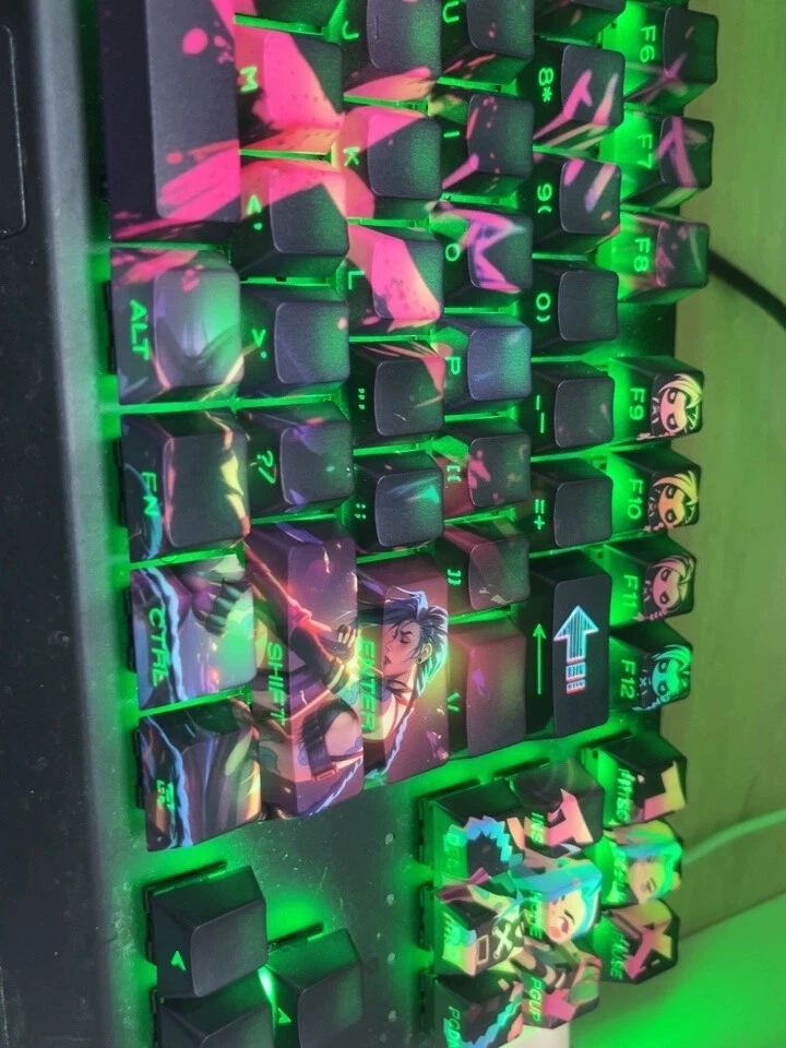 League of Legends Jinx PBT Side Engraved Keycaps for Cherry MX 60 87 98 104 108 - Image 4 of 4