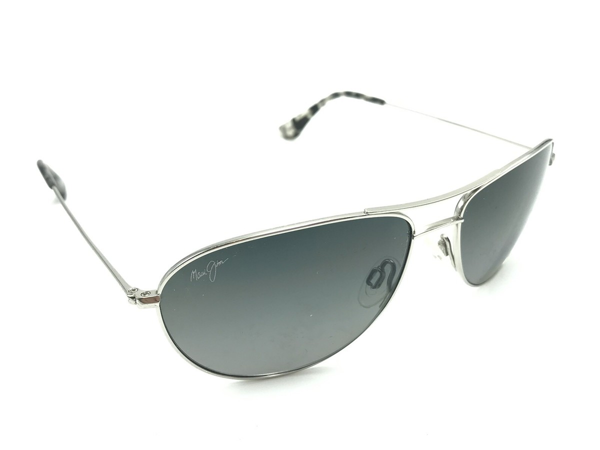 Maui Jim Sea House 772 Aviator Sunglasses Unisex Maui Jim Sea House 772 Silver with Polarized Blue Hawaii  main image 2