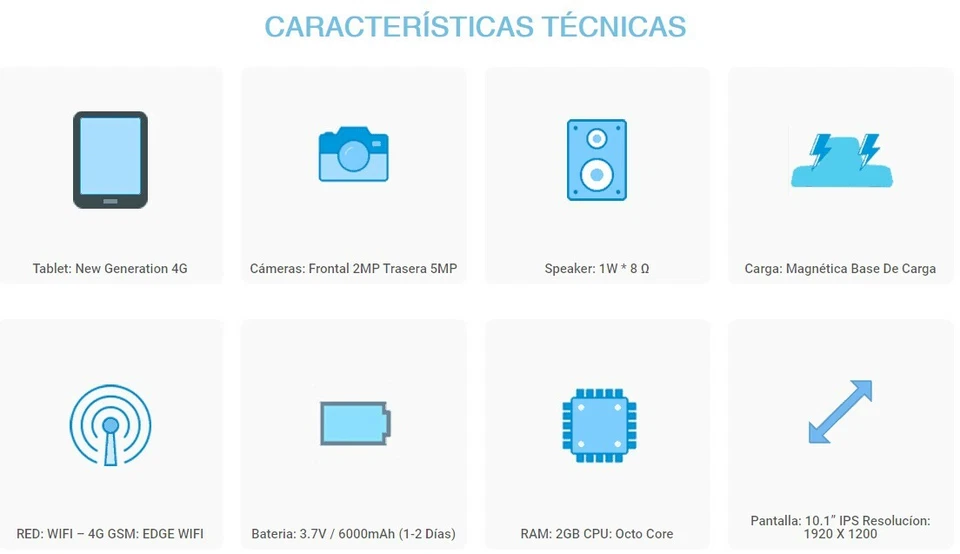 Tablet WIFI/4G de 10.1" CON BASE DE CARGA *****NUEVO***** - Imagen 2 de 4