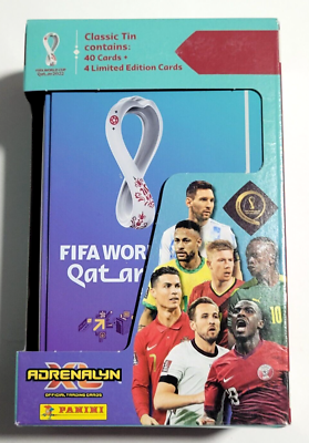 METAL BOX FIFA World Cup Qatar 2022 TCG Panini ADRENALYN XL - Blue