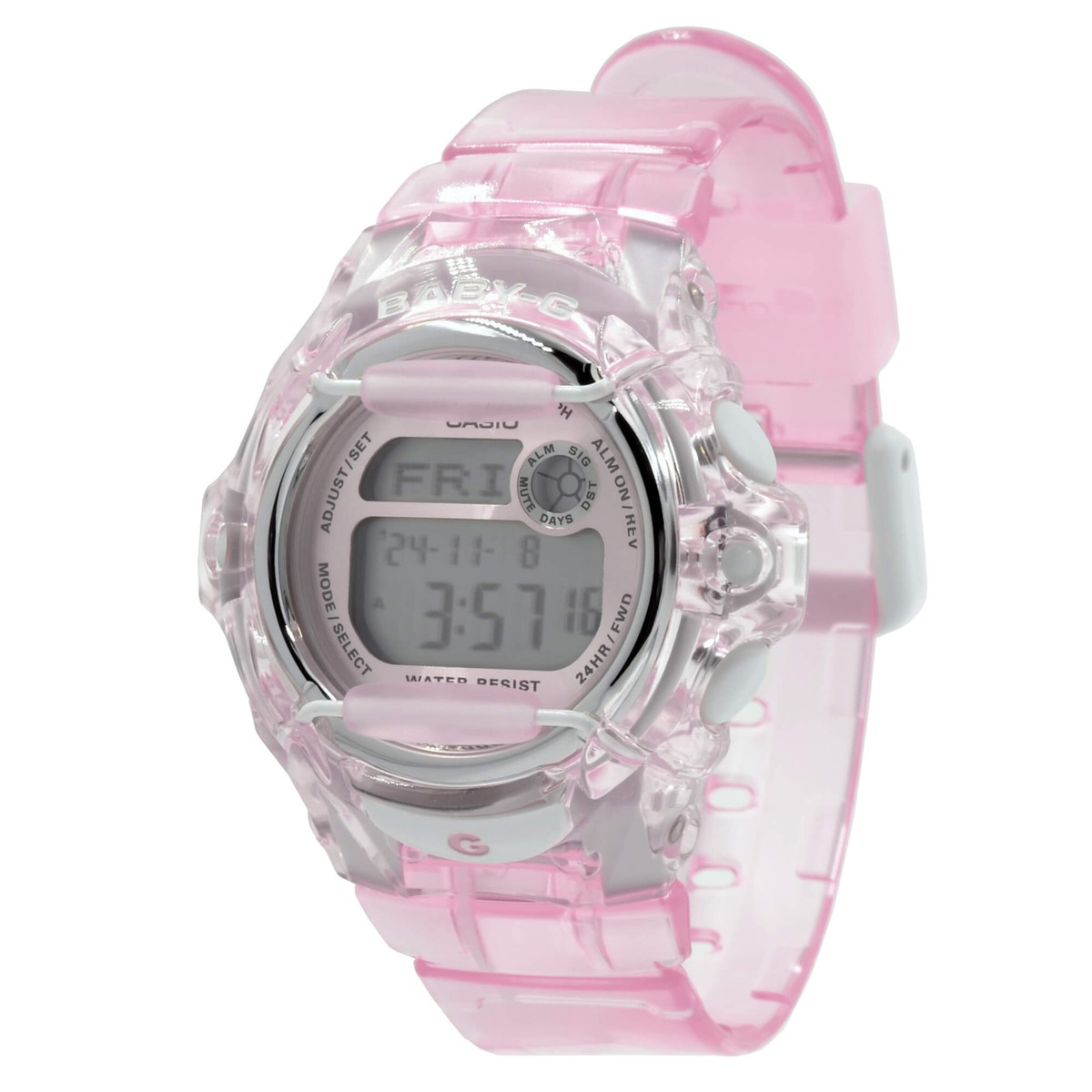 Casio Women's Watch Baby-G Alarm Digital Dial Transparent