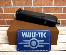 Fallout Patch - Iron on Adhesive Vault-Tec Patch Blue/Silver Leatherette Patch
