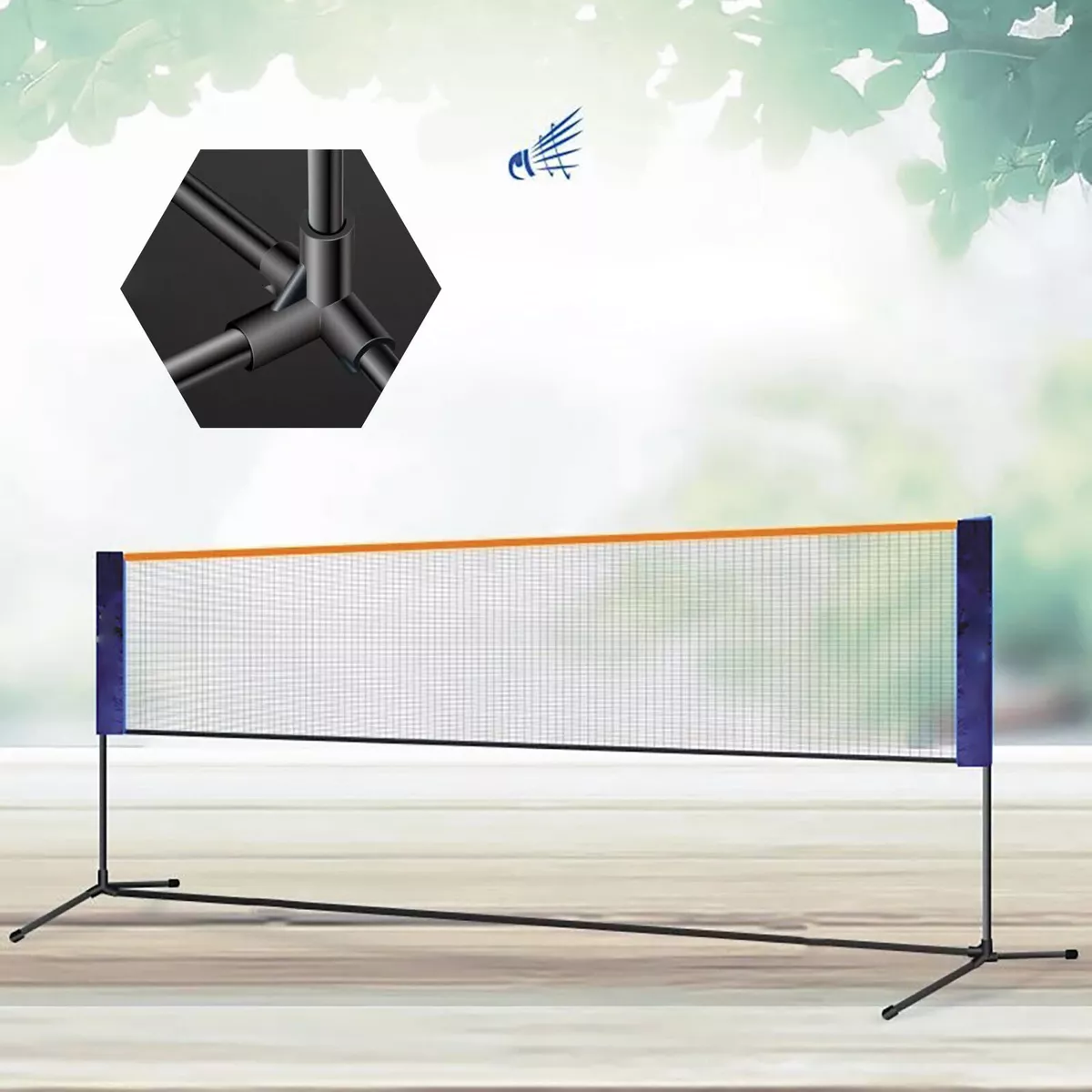 20ft Badminton Tennis Volleyball Net Stand Frame Net Rack Adjustable Portable eBay