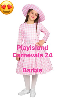 Barbie Mädchen Karneval Kostüm Cosplay Verkleidung Kleid Hut