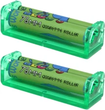 2-Pack Cigarette Rolling Machines 1 1/4" - Green Alien Design 
