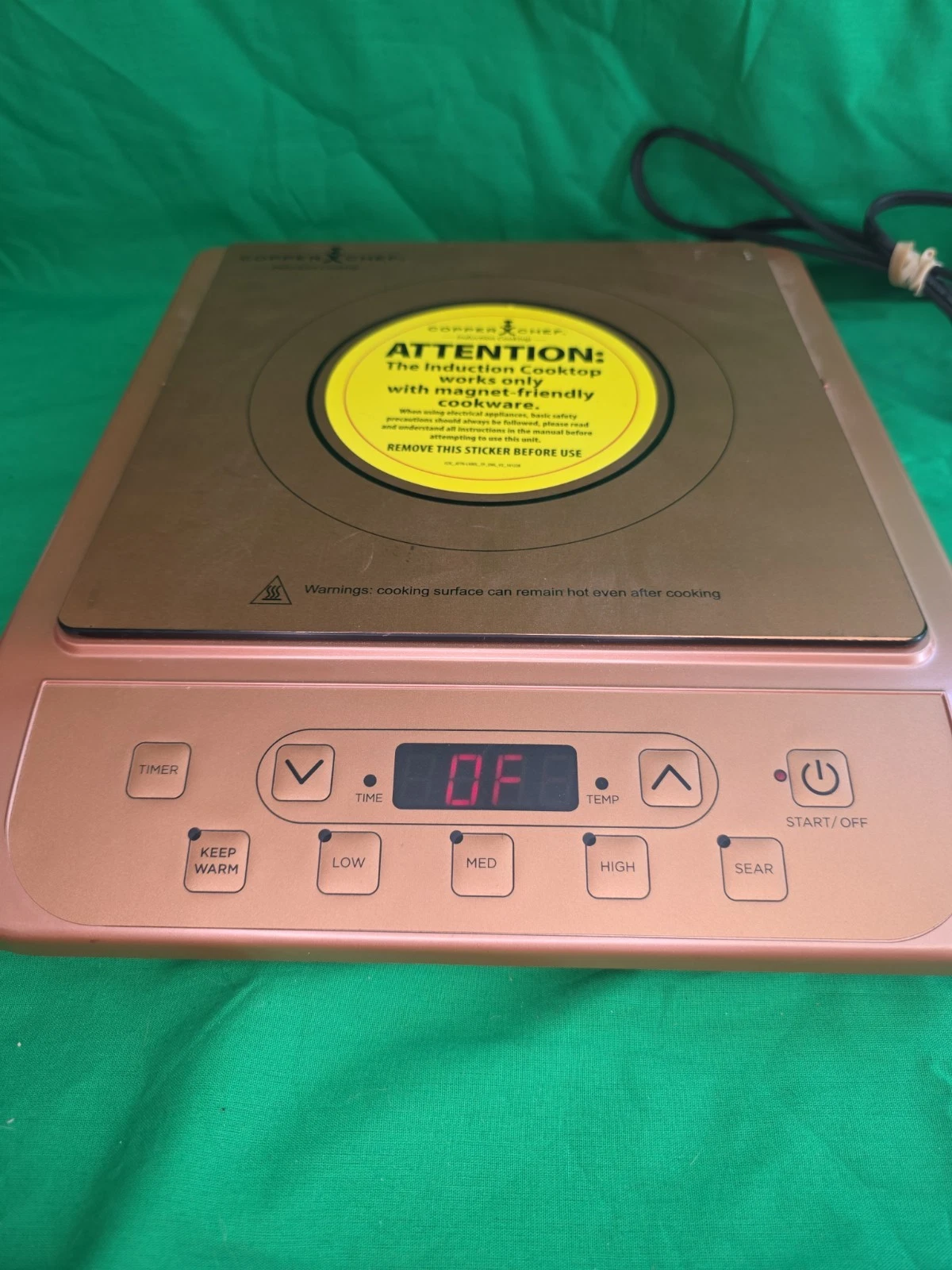 Copper Chef Portable Induction Cooktop 1300W | Model KC16067-00300 Open Box