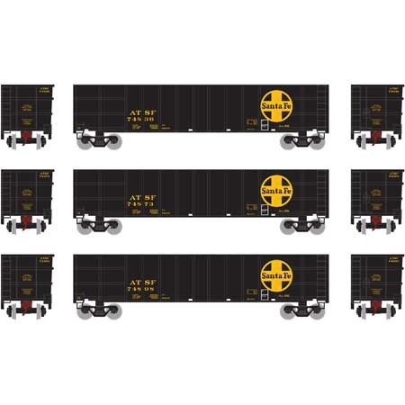 Góndola lateral alta Athearn 5937 N Santa Fe Thrall #1 (paquete de 3) nueva en caja | Condition: New