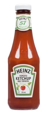Heinz Tomato Ketchup Glass Bottle 375ml Red Condiment Dipping Sauce