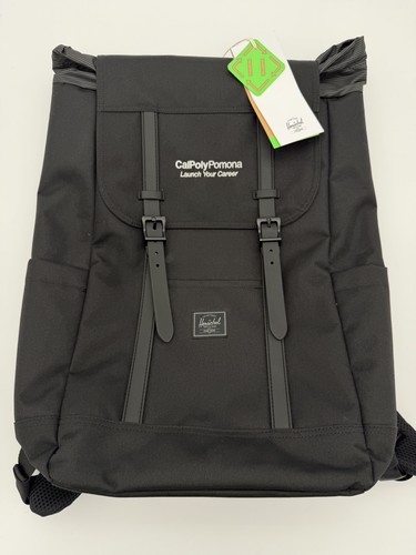 Herschel Supply Co. Retreat Cal Poly Pomona Backpack Black NWT Laptop Sleeve