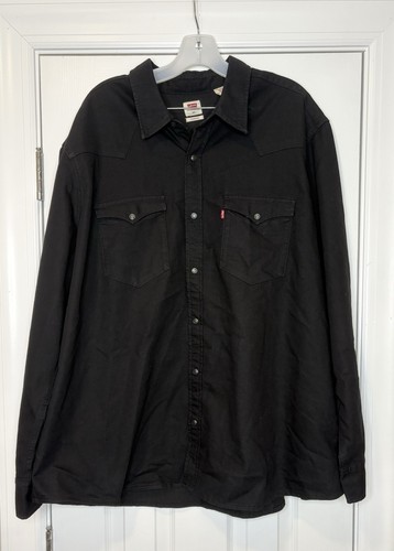 Levi’s Herren Western Pearl Snap Standard Fit Hemd Schwarz 3XL
