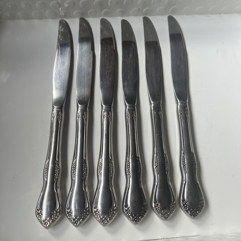 Oneida MANSFIELD Amadeus Stainless Rogers Deluxe 6 Dinner Knives Glossy