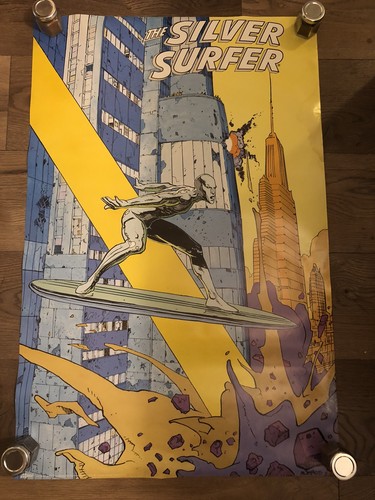 Silver Surfer Poster 1988 Moebius 22”x34” Moisture Damage