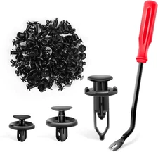 GOOACC 100PCS 6.5mm 7mm 9mm + Fastener Remover, 100 Clips + Remover 